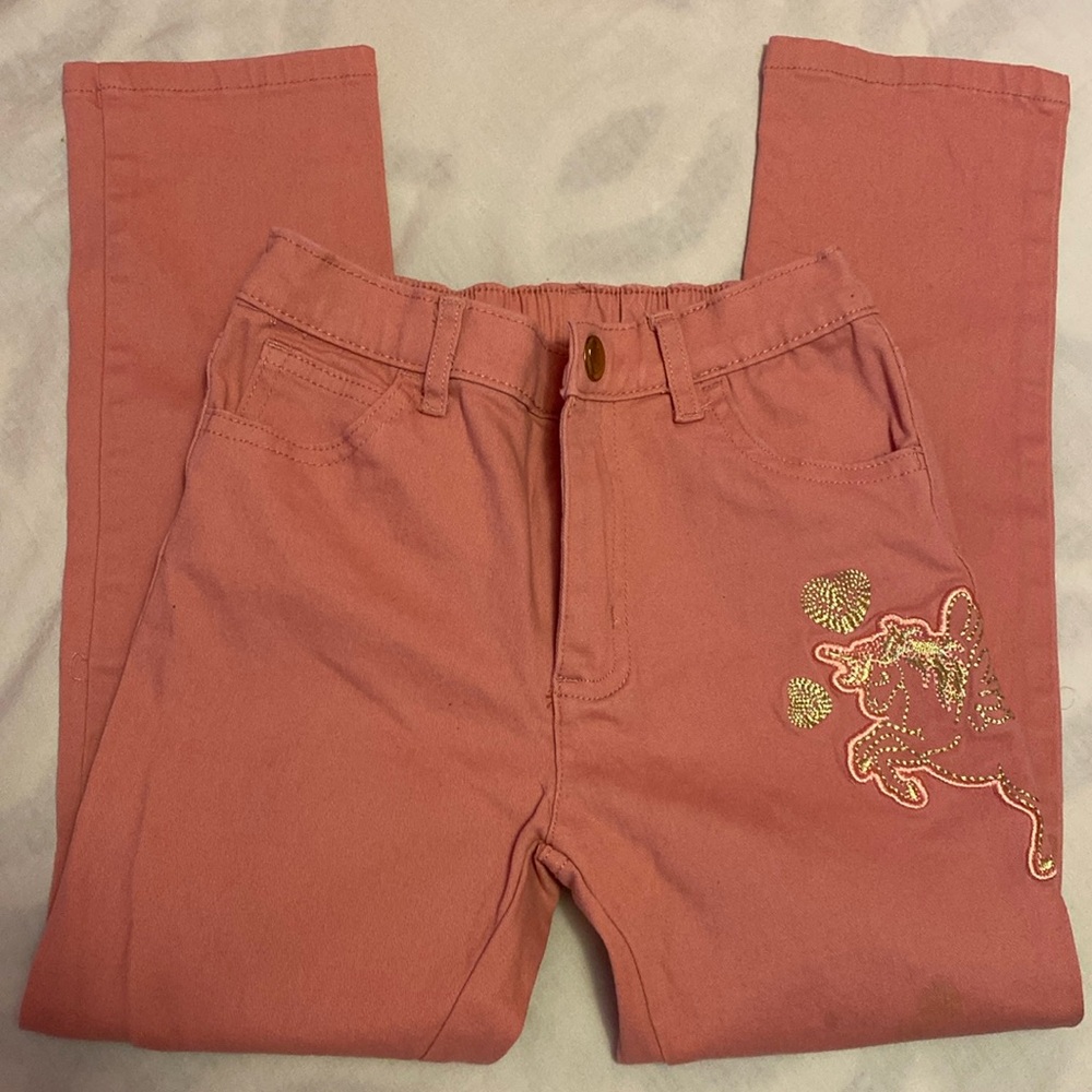 Pink 365 Kids Jean with Gold Unicorn